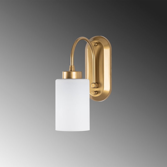Opviq Lámpara de pared dorada con tapa de cristal